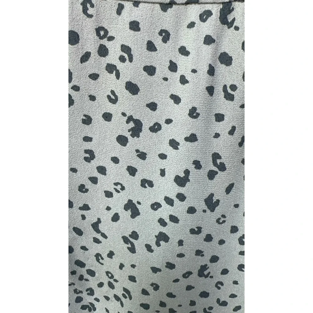 Michael Stars Faux Wrap Tulip Skirt S Sage Green Animal Print High Low Mini‎